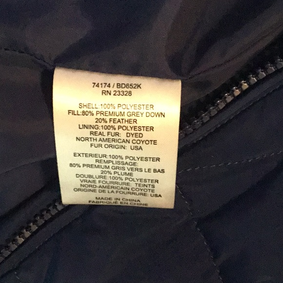 Sachi Collection XL real fur hooded down parka blue - Picture 5 of 9